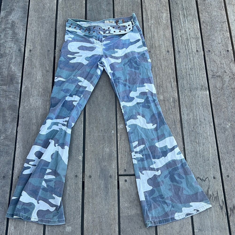 Flare Y2K camo pants